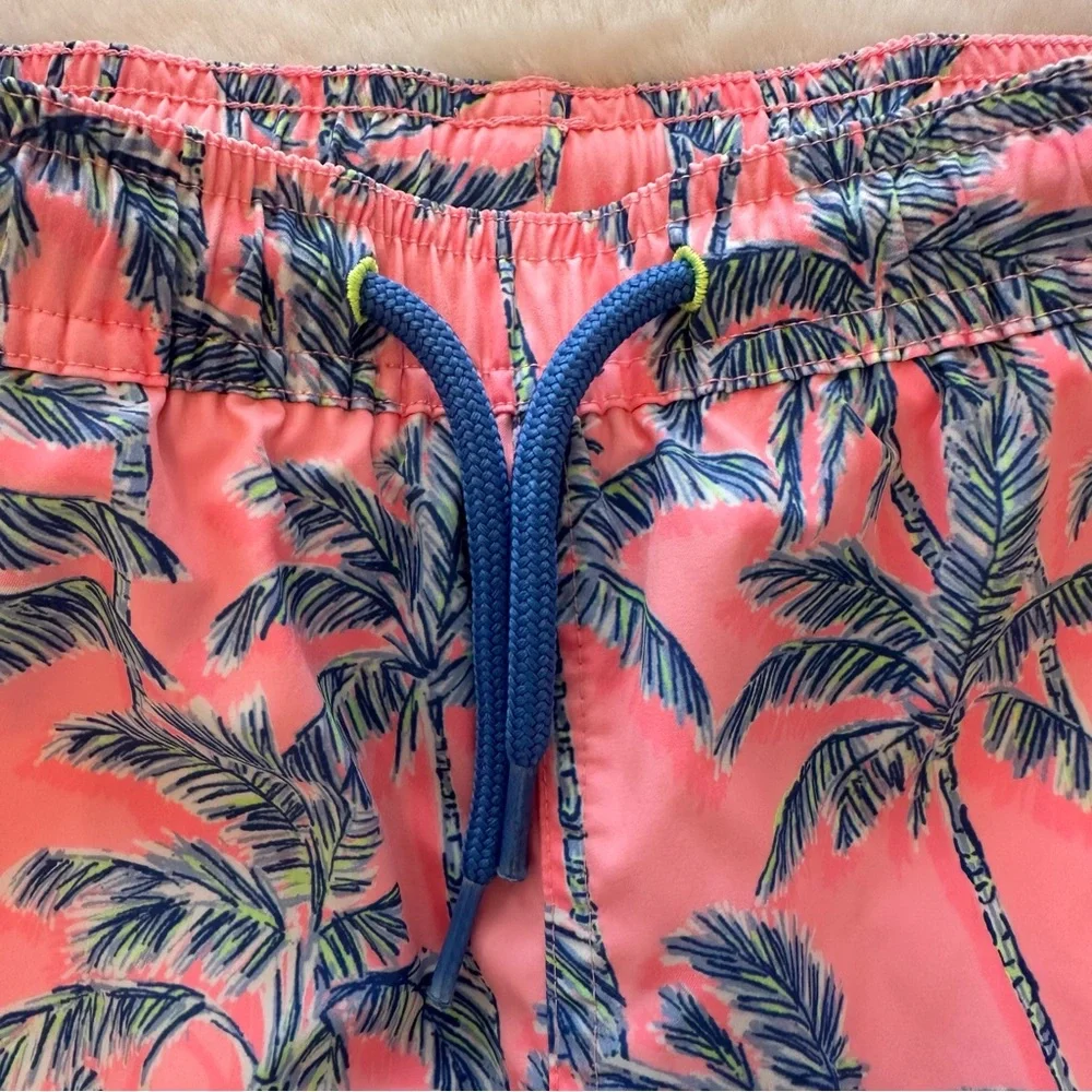 Vineyard Vines | EUC - Boys Chappy Swim Trunks - Size L - Pink Palm Tree_4